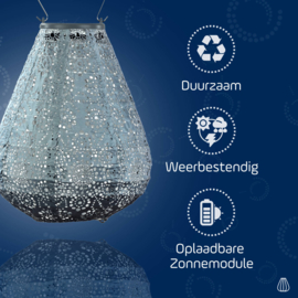 Solar Lampion Tulip - Fiore Grey Blue - 20 cm