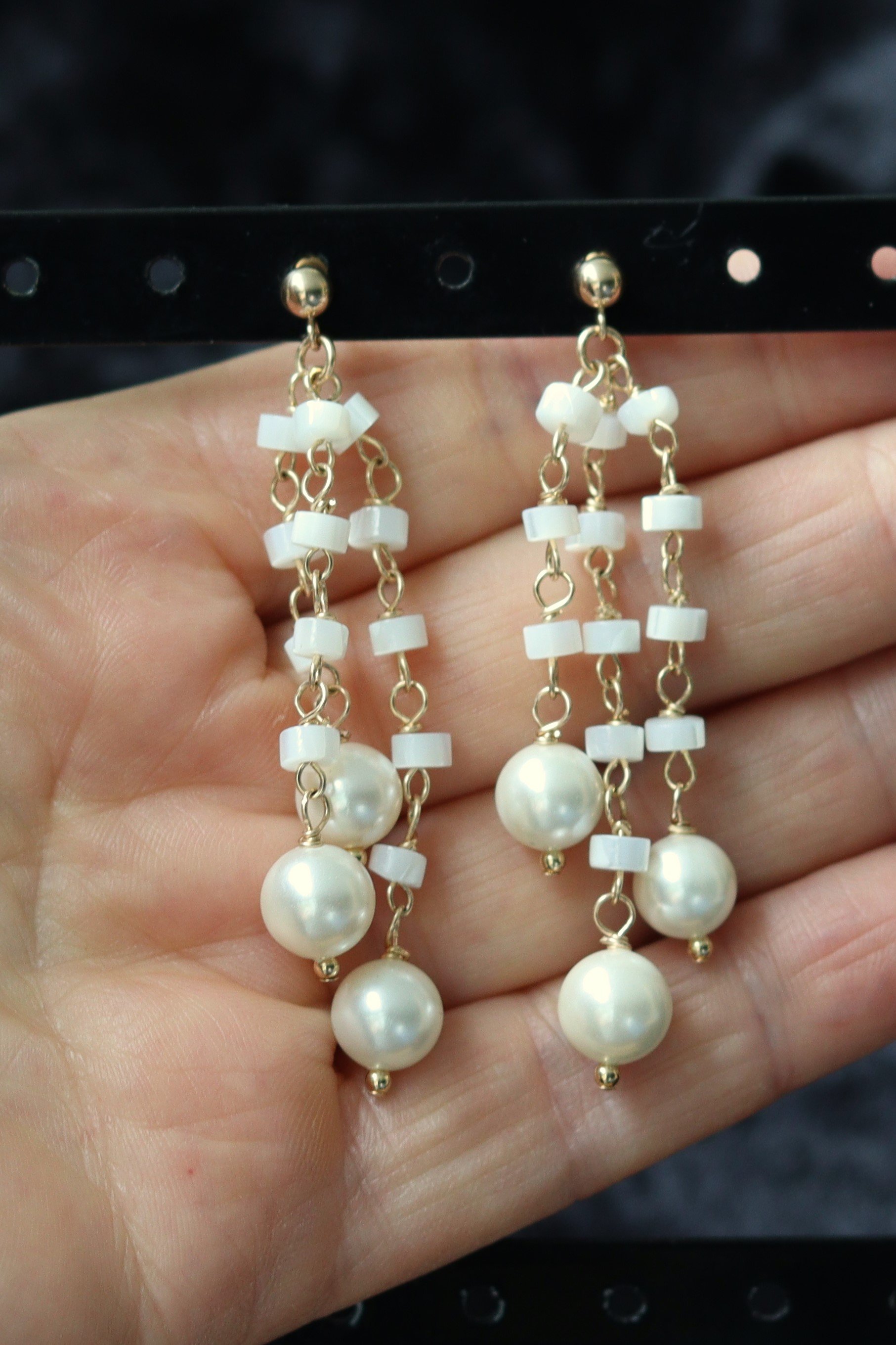 Parel 14k gold filled gouden oorbellen