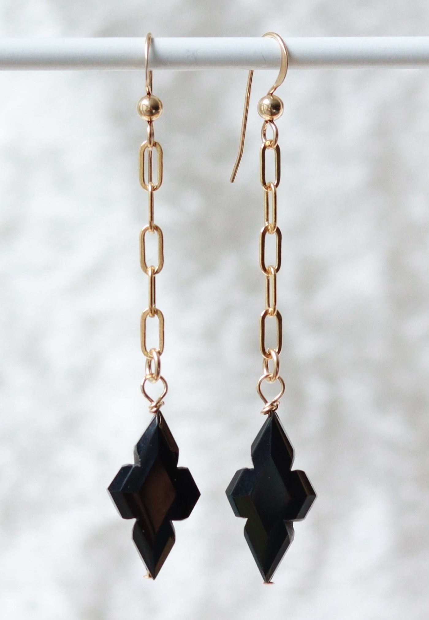 Onyx 14k gold filled gouden oorbellen