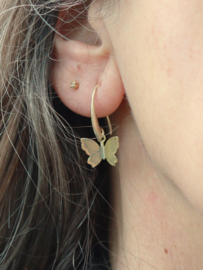 Vlinder oorbellen gold plated