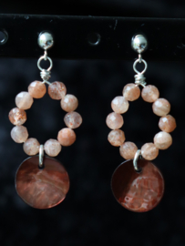 Zonnesteen 14k gold filled gouden  of 925 zilveren oorbellen