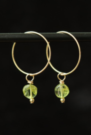 Peridoot 925 zilveren of 14 k gold filled gouden oorbellen