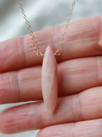 Roze opaal 14k gold filled of 925 zilveren ketting