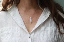 Regenboog maansteen 14k gold filled of 925 zilveren ketting