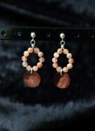 Zonnesteen 14k gold filled gouden  of 925 zilveren oorbellen