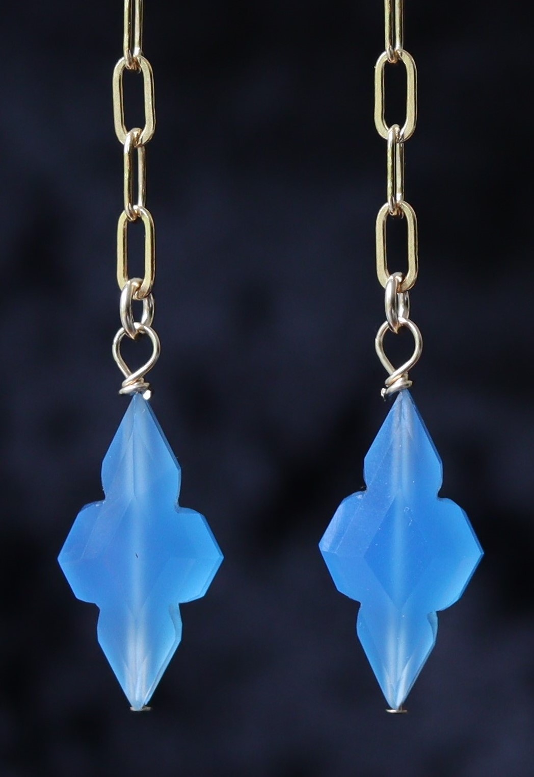Chalcedoon 14k gold filled oorbellen