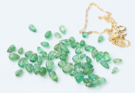Smaragd 14k gold filled of 925 zilveren ketting
