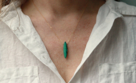 Malachiet 14k gold filled of 925 zilveren ketting