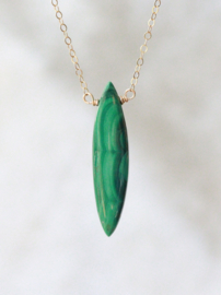 Malachiet 14k gold filled of 925 zilveren ketting