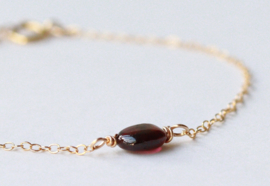 echte granaat armband gold filled of 925 zilver