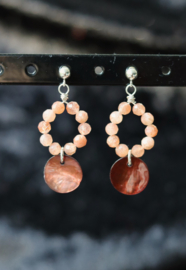 Zonnesteen 14k gold filled gouden  of 925 zilveren oorbellen