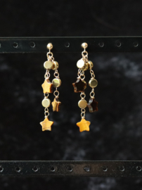 Tijgeroog 14k gold filled gouden oorbellen