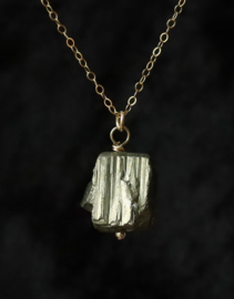 Pyriet 14k gold filled gouden ruwe hanger ketting