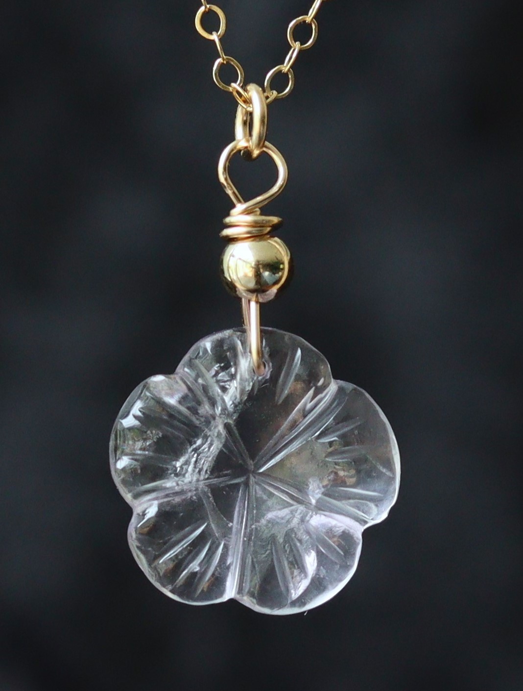 Sierlijke roze bloem amethist  14k gold filled gouden ketting of 925 zilver