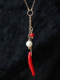 Koraal stokjes gold filled 14k gouden ketting