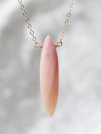 Roze opaal 14k gold filled of 925 zilveren ketting