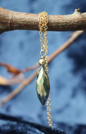 Pyriet 14k gold filled gouden hanger ketting,  pyriet  lucky stone
