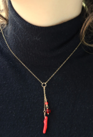 Koraal stokjes gold filled 14k gouden ketting