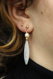 Maansteen 14k gold filled oorbellen,