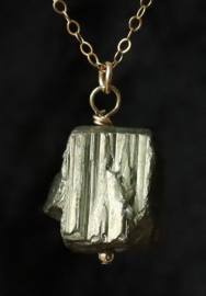 Pyriet 14k gold filled gouden ruwe hanger ketting