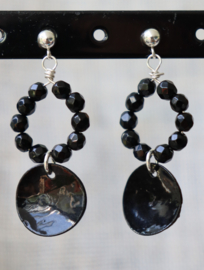Onyx 14k gold filled gouden of 925 zilveren oorbellen