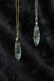 Fluoriet 14k gold filled gouden of 925 zilveren ketting