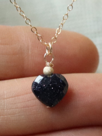 Goudsteen hart 14k gold filled gouden ketting