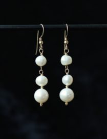 Natuurlijke zoetwaterparel 14k gold filled gouden oorbellen