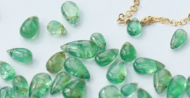 Smaragd 14k gold filled of 925 zilveren ketting