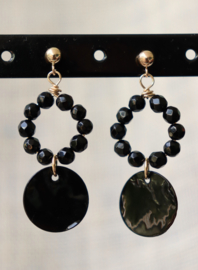 Onyx 14k gold filled gouden of 925 zilveren oorbellen