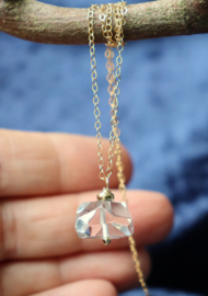 Herkimer diamant hanger aan 14k gold filled of 925 zilveren ketting