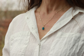 Aquamarijn ketting gold plated