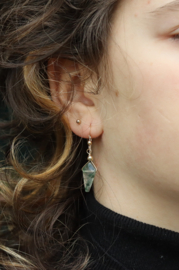 Mosagaat 14k gold filled gouden oorbellen