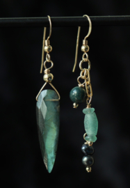 Asymmetrische 14k gold filled oorbellen