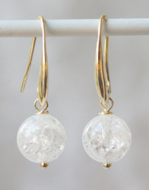 Bergkristal oorbellen gold plated