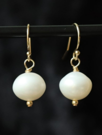 Natuurlijke zoetwaterparel 14k gold filled gouden of 925 zilveren oorbellen