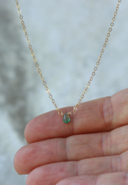 Smaragd 14k gold filled of 925 zilveren ketting