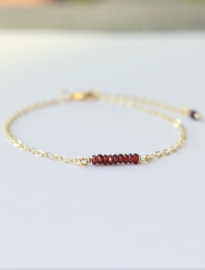 Granaat armband gold plated