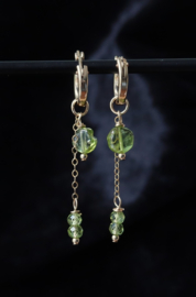 Peridoot 925 zilveren of 14 k gold filled gouden creool oorbellen