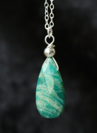 Russische amazoniet hanger ketting goud of zilver