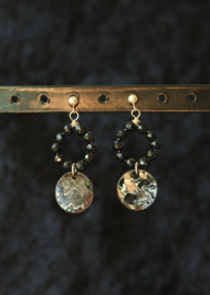 Onyx 14k gold filled gouden of 925 zilveren oorbellen