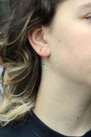 Prehniet14k gold filled gouden of 925 zilveren creool oorbellen,