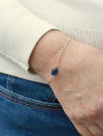 Lapis lazuli armband gold plated