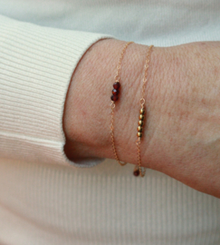 echte granaat armband gold filled of 925 zilver