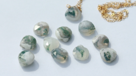 Mosagaat gold filled of 925 zilver ketting