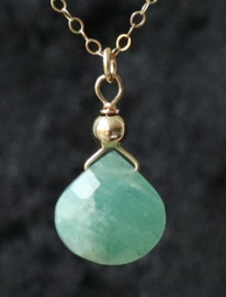 Amazoniet hanger ketting goud of zilver