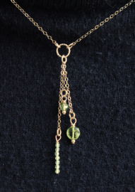 Peridoot 925 zilveren of 14 k gold filled gouden ketting