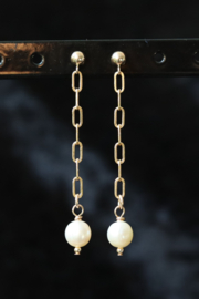 Natuurlijke zoetwaterparel 14k gold filled gouden oorbellen