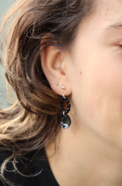 Onyx 14k gold filled gouden of 925 zilveren oorbellen