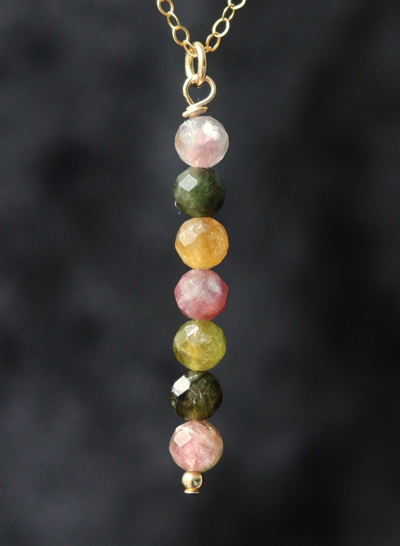 Toermalijn tube 14k gold filled gouden of 925 zilveren ketting